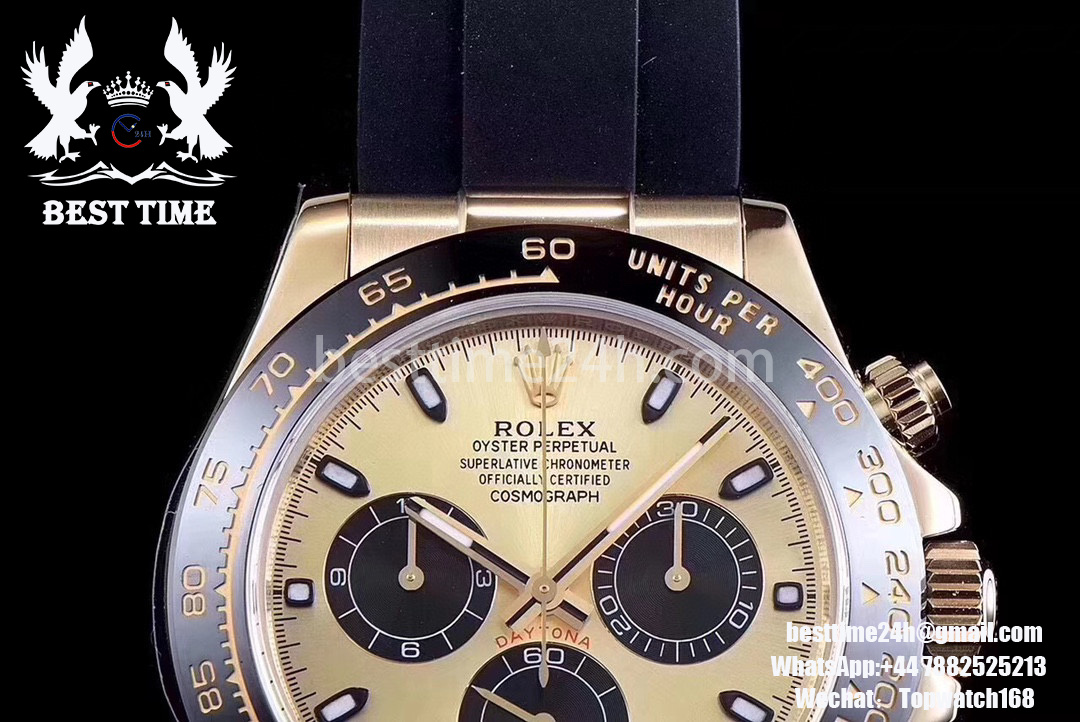 US$ 480.00 - Rolex Daytona 116518 LN YG ARF 1:1 Best Edition YG Dial on  Rubber Strap A4130 Super Clone V2 - www.besttime24h.com