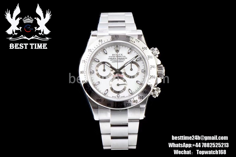 US$ 480.00 - Rolex Daytona 116520 ARF 1:1 Best Edition 904L SS Case and  Bracelet White Dial A4130 Super Clone V2 - www.besttime24h.com