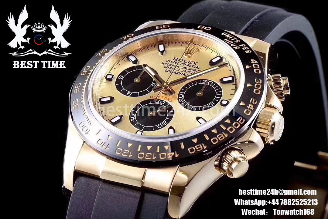 US$ 480.00 - Rolex Daytona 116518 LN YG ARF 1:1 Best Edition YG Dial on  Rubber Strap A4130 Super Clone V2 - www.besttime24h.com