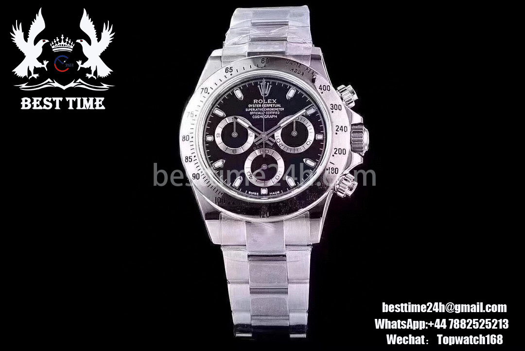 US$ 480.00 - Rolex Daytona 116520 ARF 1:1 Best Edition 904L SS Case and  Bracelet Black Dial A4130 Super Clone V2 - www.besttime24h.com
