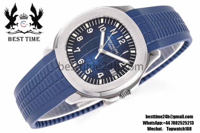 Patek Philippe Aquanaut 5168G 42mm SS ZF 1:1 Best Edition Blue Dial on Blue Rubber Strap 324CS