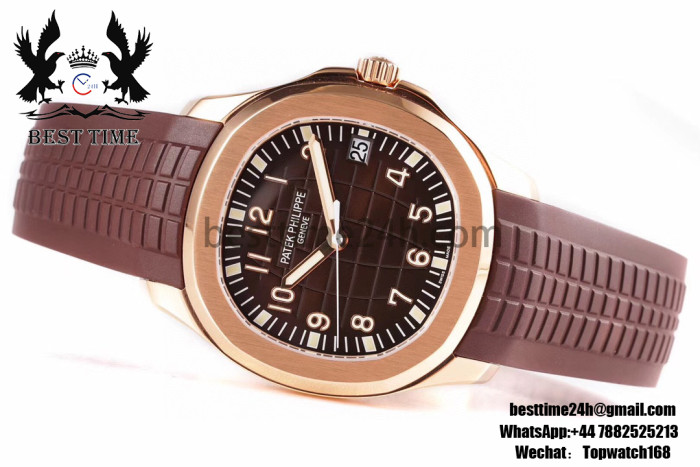Patek Philippe Aquanaut 5167R RG ZF 1:1 Best Edition Brown Dial on Brown Rubber Strap 324CS