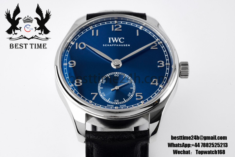 IWC Portuguese IW358305 ZF 1:1 Best Edition SS Blue Dial on Black Leather Strap A82200