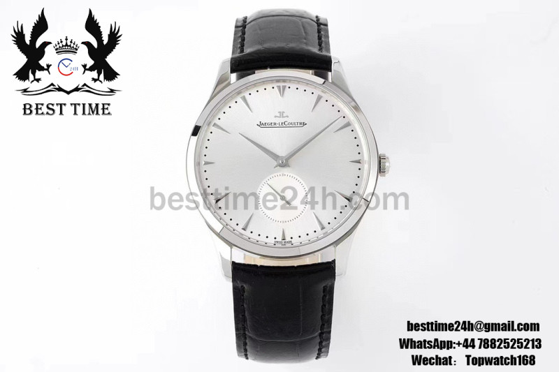 Jaeger-LeCoultre Master Ultra Thin Small Second SS ZF 1:1 Best Edition White Dial on Black Leather Strap A896