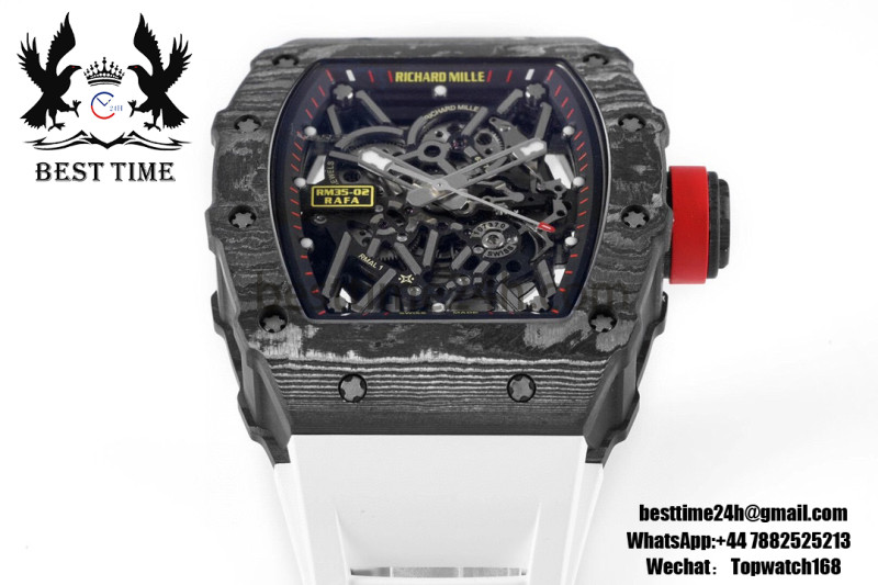 Richard Mille RM035-02 Real NTPT ZF 1：1 Best Edition Skeleton Dial on White Rubber Strap NH05A V3