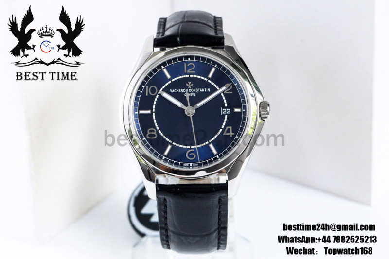 Vacheron Constantin Fiftysix SS 40mm ZF 1:1 Best Edition Blue Dial on Black Leather Strap A1326