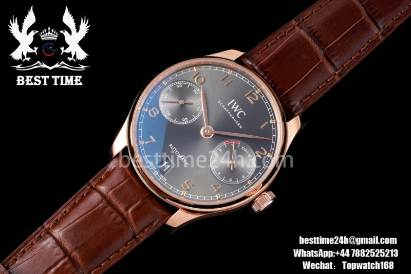 IWC Portuguese Real PR RG IW500115 AZF 1:1 Best Edition Brown Dial on Brown Leather Strap A52010 V5