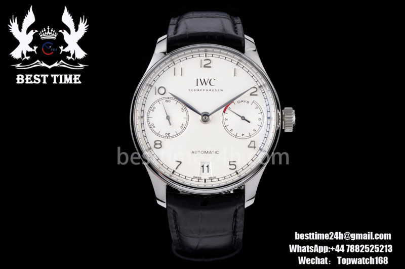 IWC Portuguese Real PR IW500104 AZF 1:1 Best Edition on Black Leather Strap A52010 V5