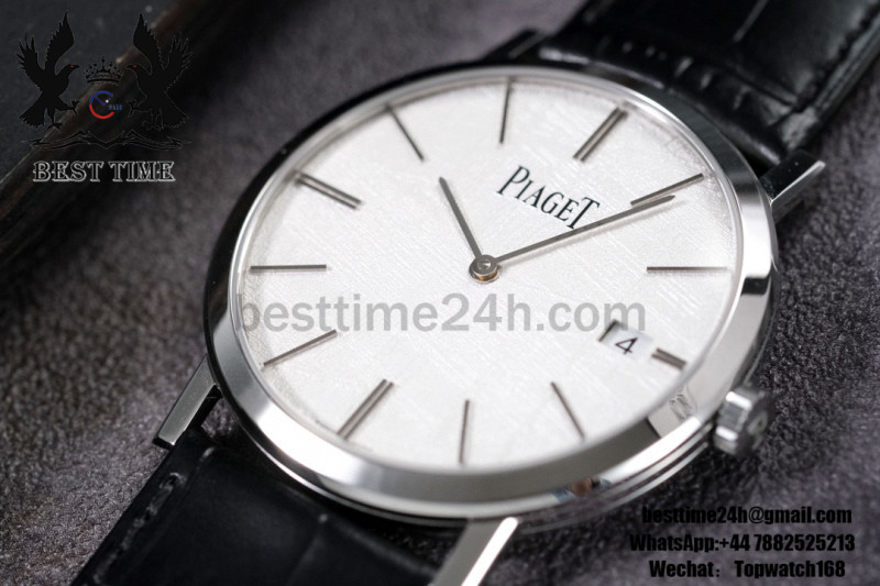 Piaget Altiplano Ultra Thin 40mm SS MKF Best Edition White Dial  on Black Leather Strap Asia 1203P