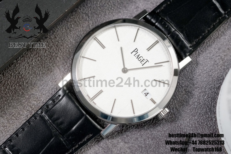 Piaget Altiplano Ultra Thin 40mm SS MKF Best Edition White Dial  on Black Leather Strap Asia 1203P