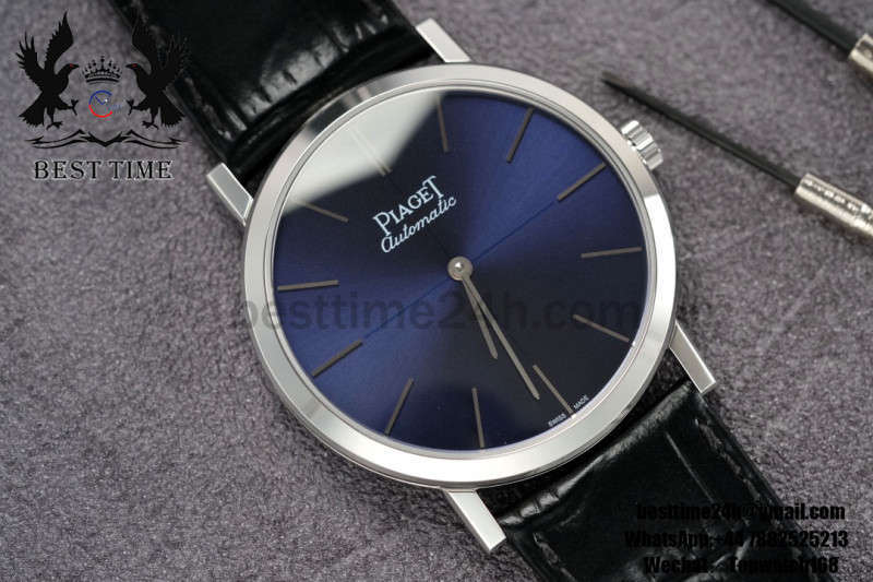 Piaget Altiplano Ultra Thin 40mm SS MKF Best Edition Blue Dial  on Black Leather Strap Asia 1203P