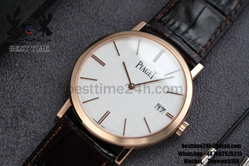 Piaget Altiplano Ultra Thin 40mm RG MKF Best Edition White Dial on Brown Leather Strap Asia 1203P