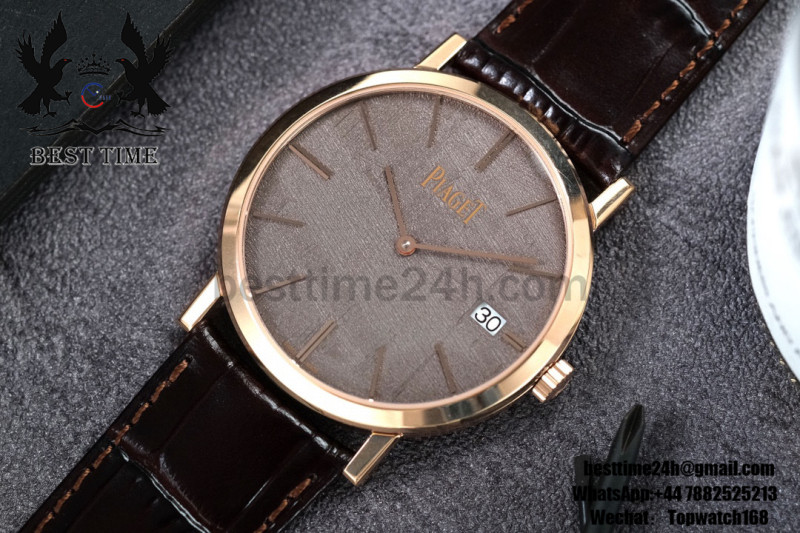 Piaget Altiplano Ultra Thin 40mm RG MKF Best Edition Brown Dial on Brown Leather Strap Asia 1203P