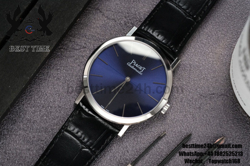 Piaget Altiplano Ultra Thin 40mm SS MKF Best Edition Blue Dial  on Black Leather Strap Asia 1203P