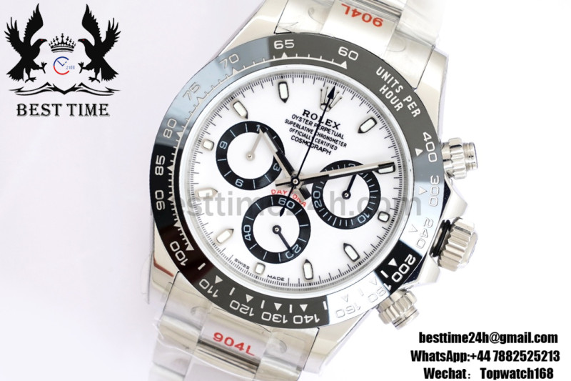 Rolex Daytona 116500 EWF 1:1 Best Edition 904L Steel White Dial on SS Bracelet A7750