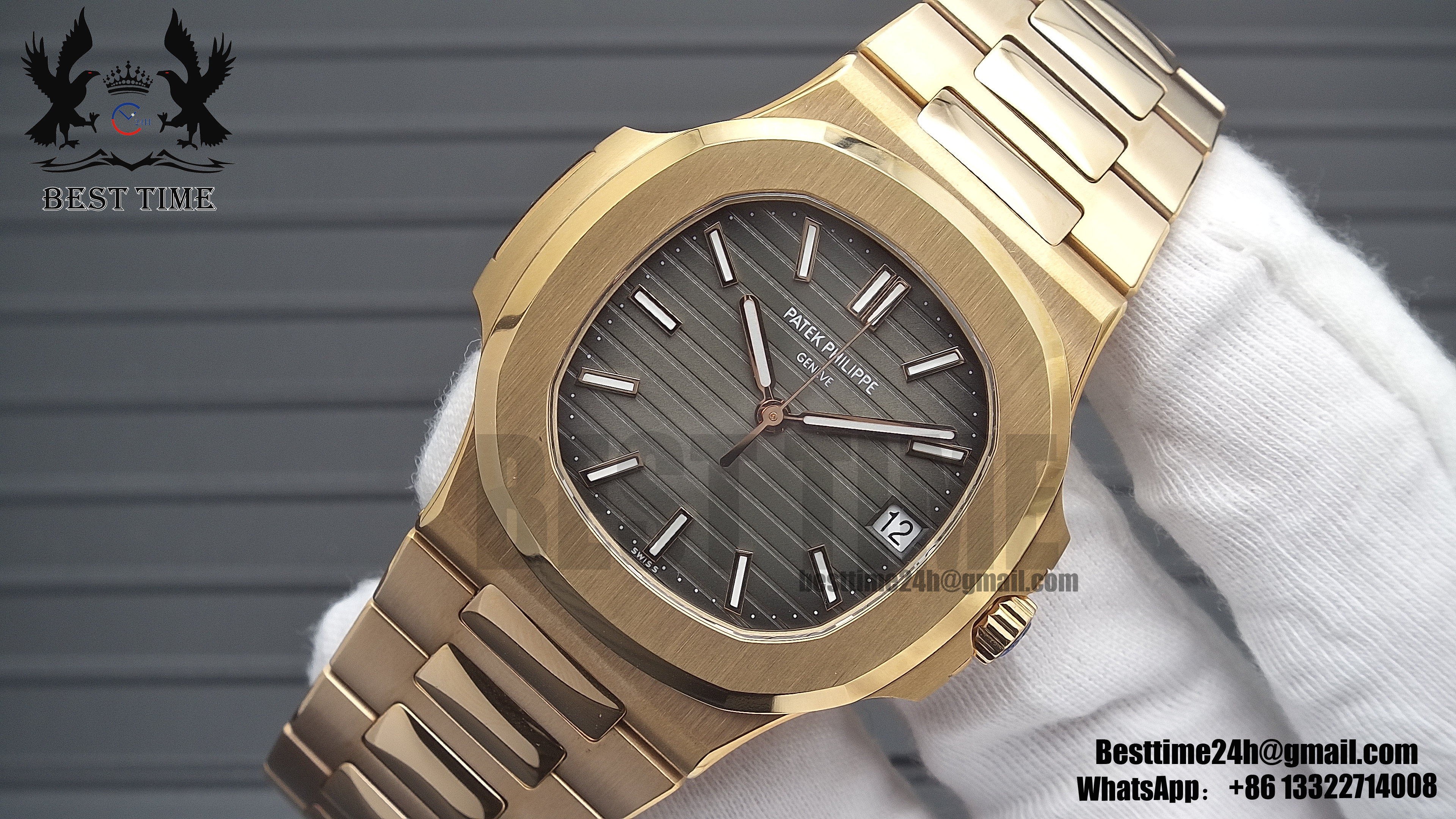 US$ 520.00 - Patek Philippe Nautilus 5711/1R RG 3KF 1:1 Best Edition Gray  Textured Dial on RG Bracelet A324 Super Clone - www.besttime24h.com
