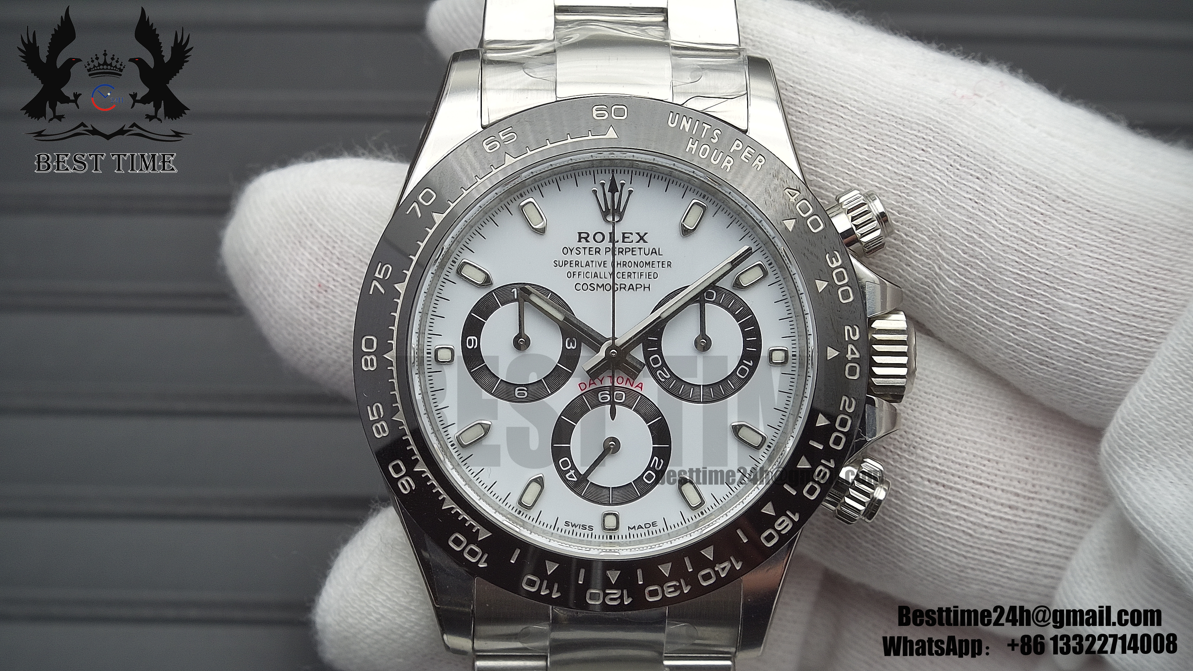 US$ 788.00 - Rolex Daytona 116500 Clean Factory 1:1 Best Edition 904L SS  Case and Bracelet White Dial SA4130 - www.besttime24h.com
