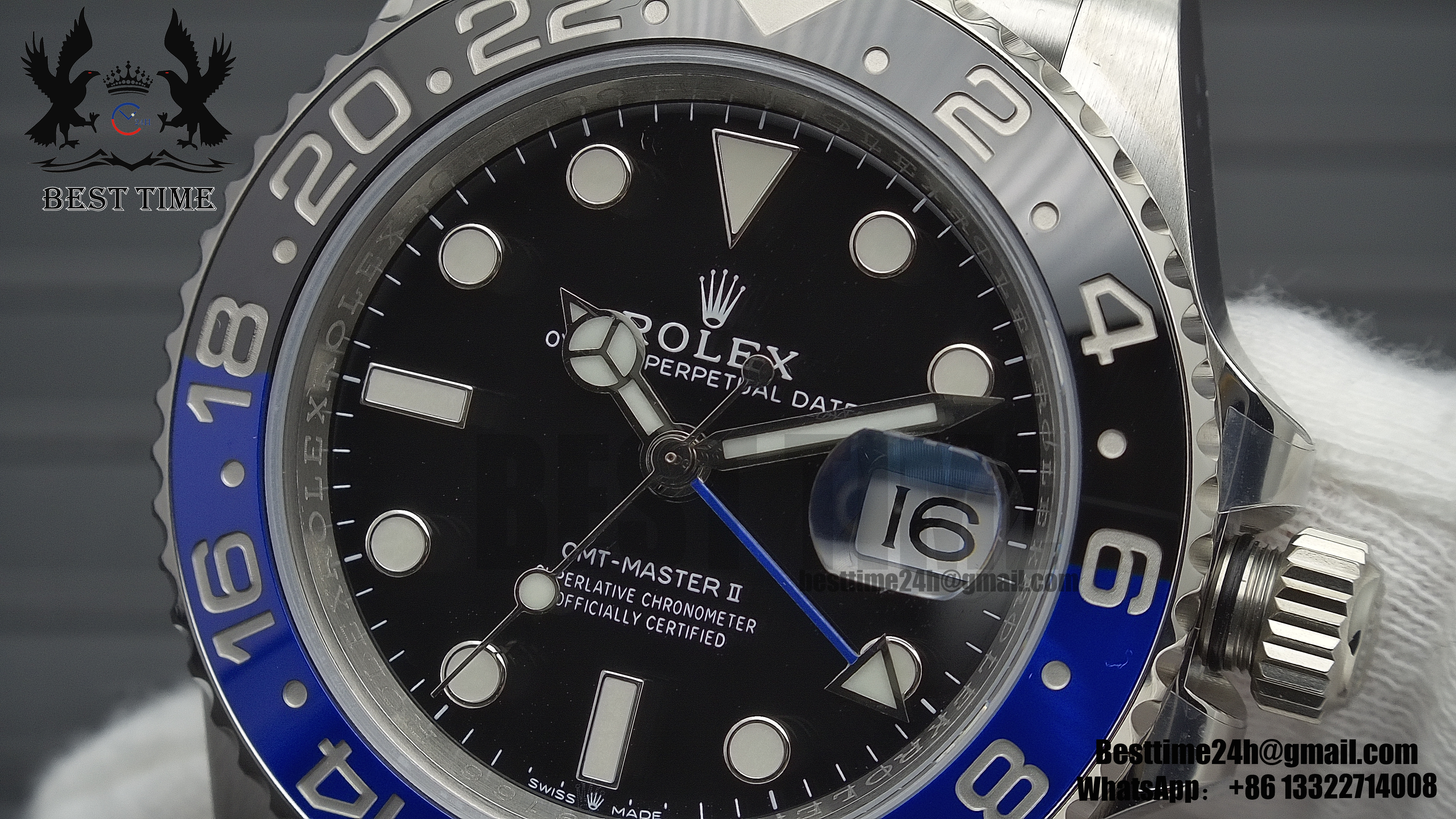 US$ 510.00 - Rolex GMT-Master II 126710 BLNR Black/Blue Ceramic 904L Steel  Clean Factory Best Edition on Jubilee Bracelet VR3186 CHS -  www.besttime24h.com