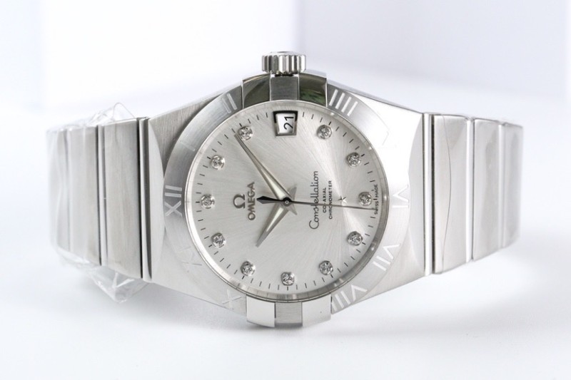 Constellation 38mm SS VSF 1:1 Best Edition Silver Dial Diamonds Markers on SS Bracelet A8500 Super Clone