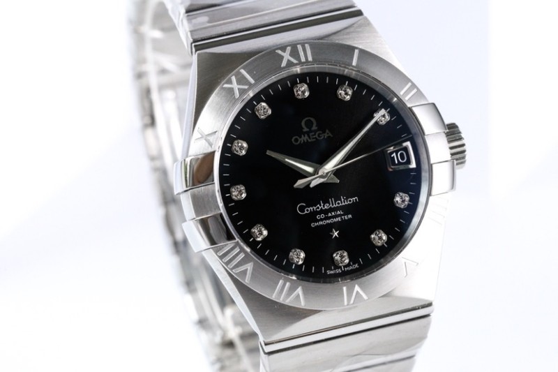 Constellation 38mm SS VSF 1:1 Best Edition Black Dial Diamonds Markers on SS Bracelet A8500 Super Clone