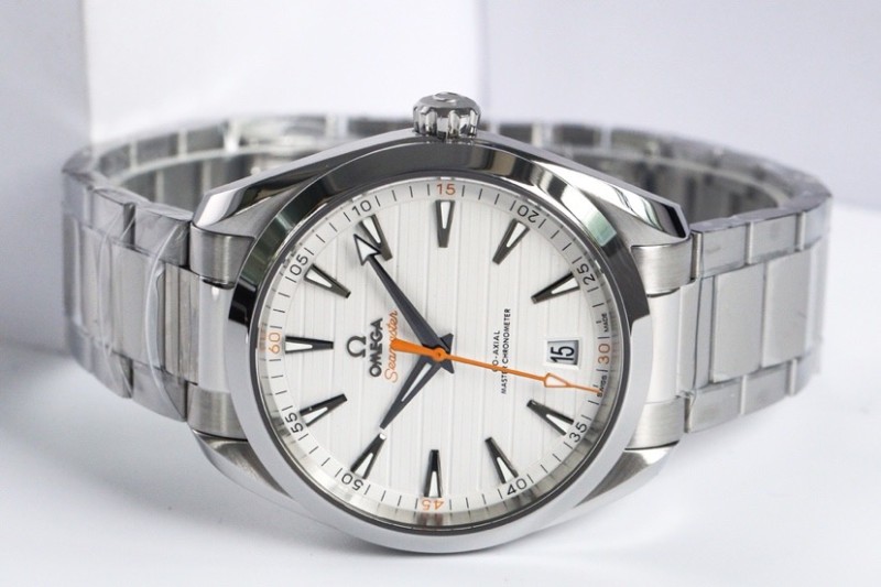 Aqua Terra 150M Master Chronometers VSF 1:1 Best Edition White Dial Orange Hand on SS Bracelet A8900 Super Clone