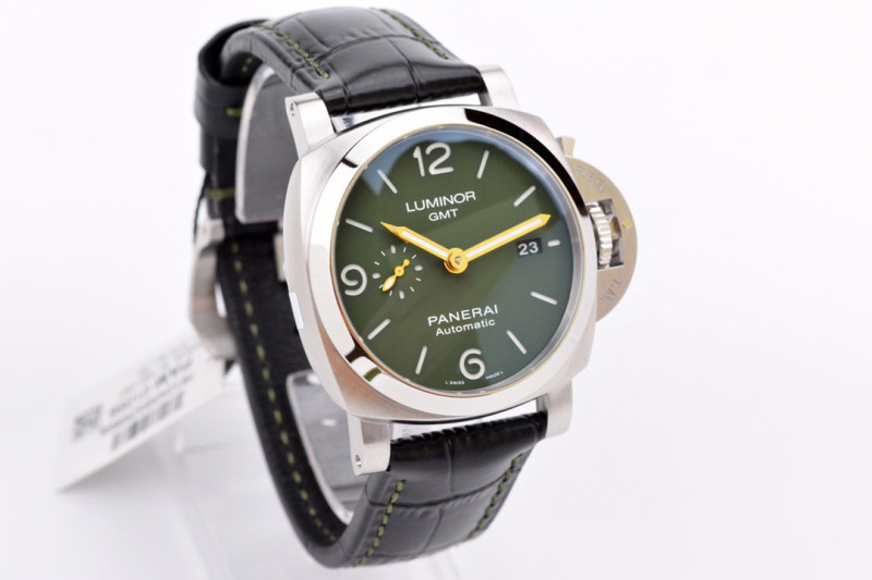 PAM1056 V GMT VSF 1:1 Best Edition Green Dial on Black Leather Strap P.9011 Super Clone