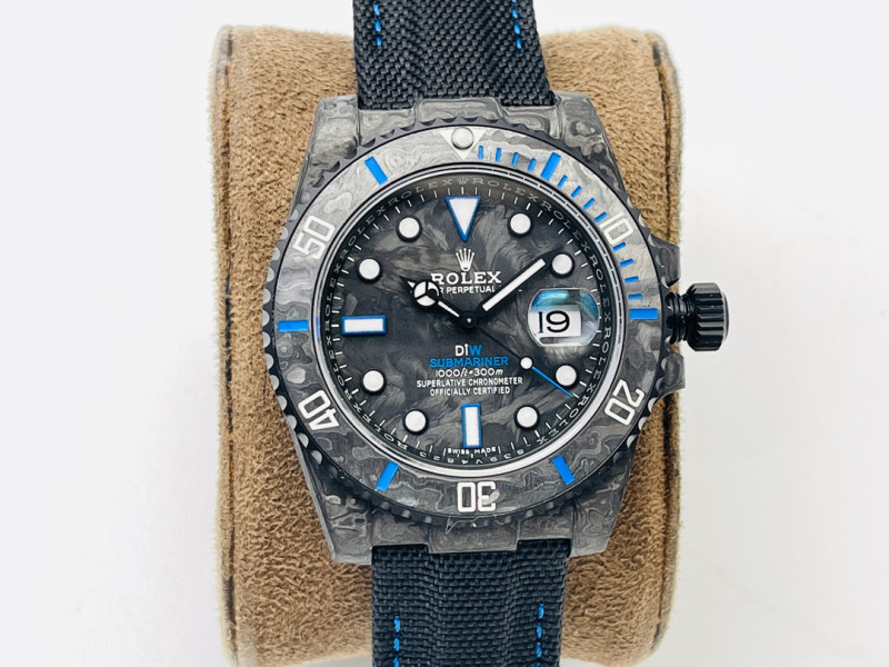 Submariner 40mm DIW VSF 1:1 Best Edition Forged Carbon Blue Element on Nylon Strap VS313