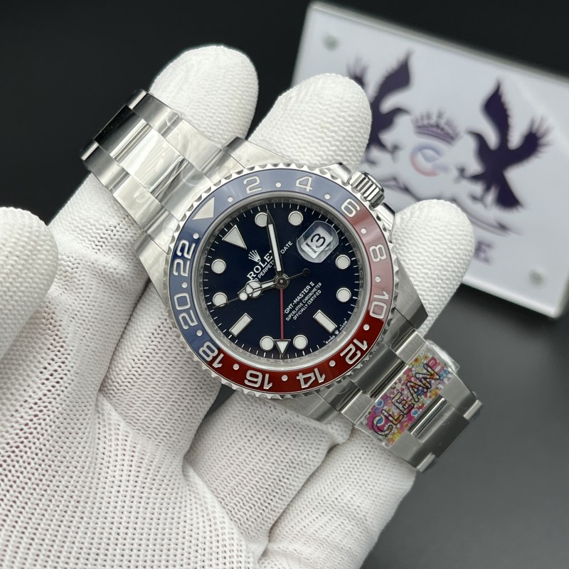 GMT Master II 126719 BLRO Red/Blue Ceramic 904L SS Clean Factory 1:1 Best Edition Blue Dial on Oyster Bracelet VR3186 CHS