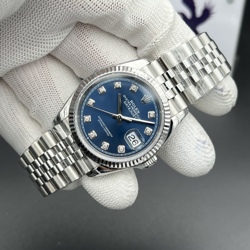 DateJust 36 SS 126234 VSF 1:1 Best Edition 904L Steel Blue Diamonds Dial on Jubilee Bracelet VS3235