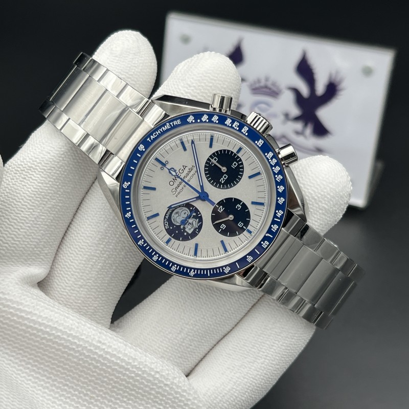 Speedmaster Professional “Silver Snoopy Award” 50th Anniversary N1F 1:1 Best Edition on SS Bracelet A3861