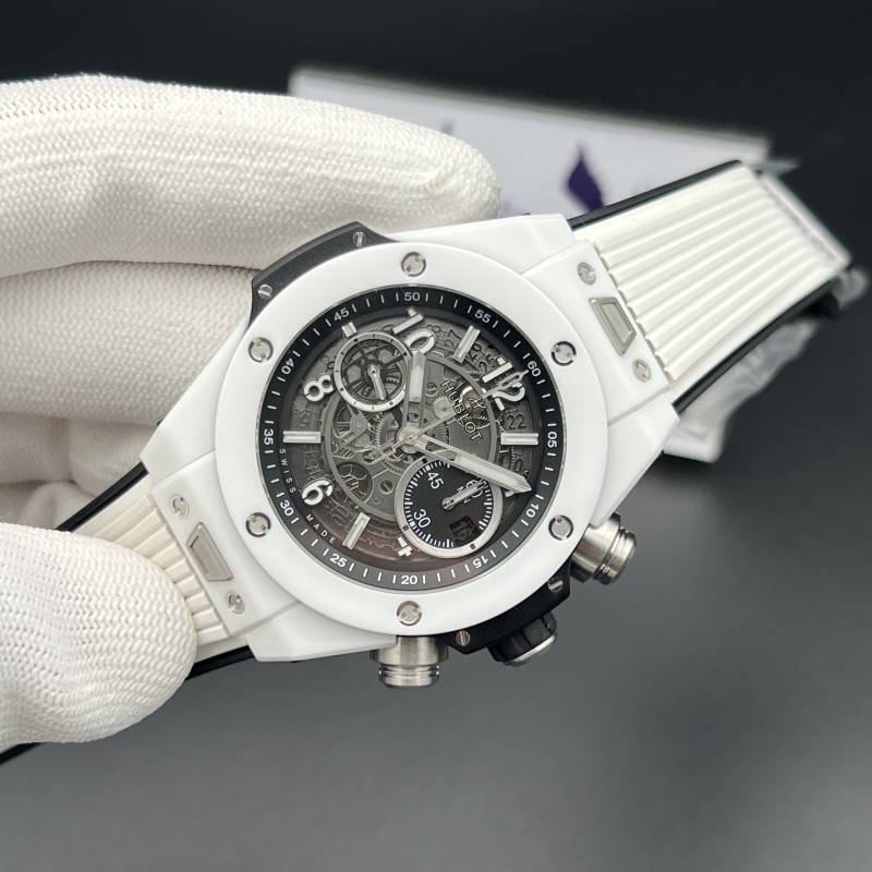 Big Bang Unico White Ceramic ZF 1:1 Best Edition Skeleton Dial on White Rubber Strap A1280