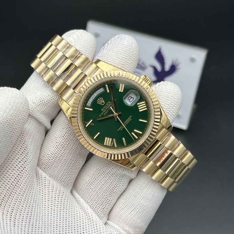 Day Date 40 YG 904L Steel GMF 1:1 Best Edition Green Dial on YG Bracelet A2836（Tungsten Heavy Version）