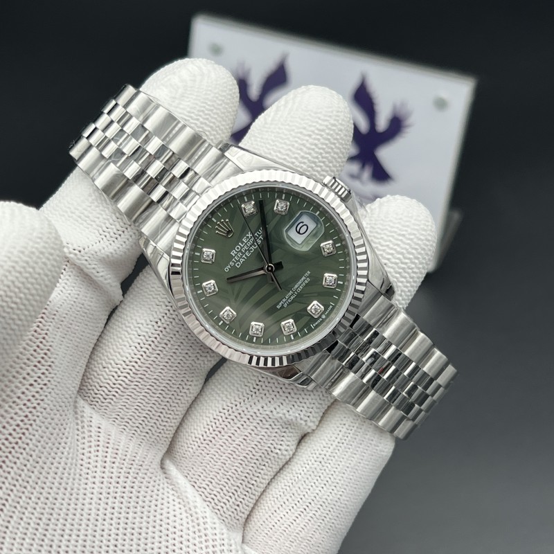 DateJust 36 SS 126234 VSF 1:1 Best Edition 904L Steel Green Leaf Diamonds Dial on Jubilee Bracelet VS3235