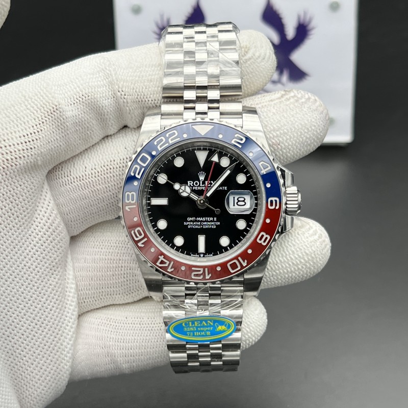 GMT-Master II 126710 BLRO Red/Blue Ceramic 904L Steel Clean Factory Best Edition on Jubilee Bracelet DD3285 CHS