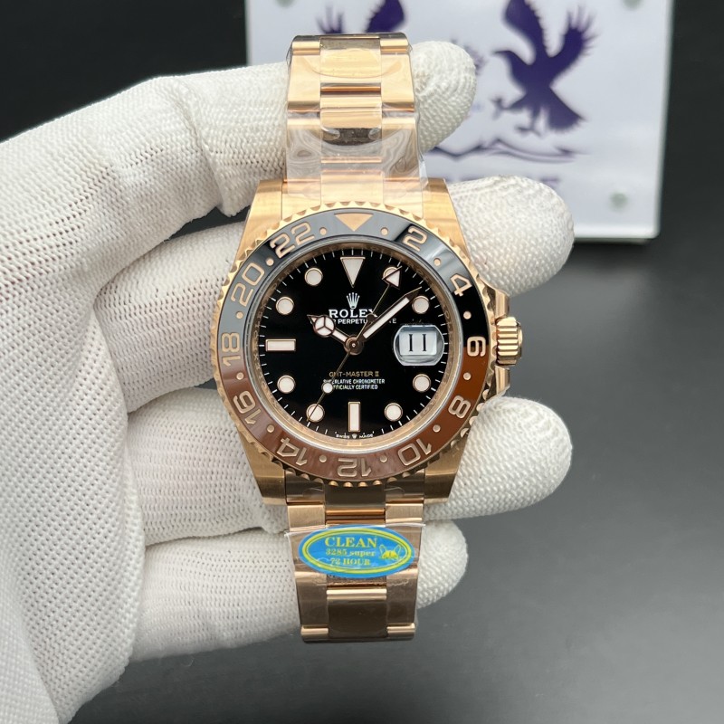 GMT-Master II 126715 CHNR Black/Brown Ceramic Clean Factory 1:1 Best Edition on RG Bracelet DD3285