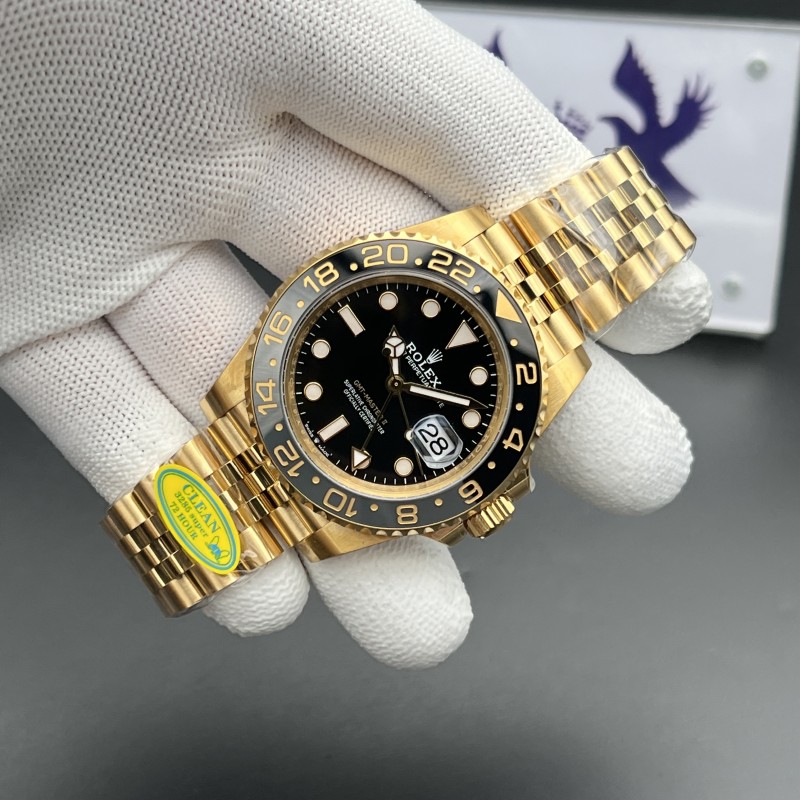 GMT Master II 126718 YG Clean 1:1 Best Edition Black Dial on Jubilee Bracelet DD3285 