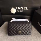 Borsa Media Chanel in pelle trapuntata - Flap Bag Quilted Caviar 25cm
