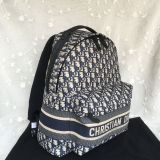 DIOR Blue Oblique Print Backpack