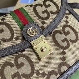 Borsa a mano piccola Ophidia con nastro Web Modello 651055
