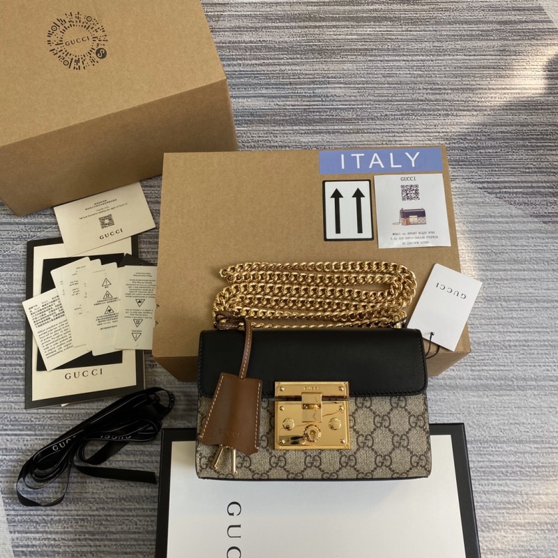 Borsa a spalla Padlock GG misura piccola Modello 409487