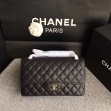 Borsa Media Chanel in pelle trapuntata - Flap Bag Quilted Caviar 25cm