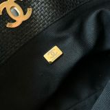 Pronta Consegna Hobo Chanel intrecciato effetto paglia abbinato a pelle bovina 30x33x13  (Punto più largo 43cm)