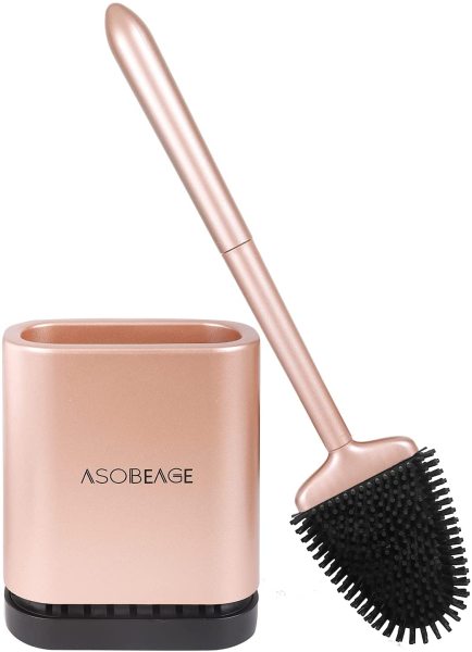 ASOBEAGE Toilet Brush,Deep Cleaner Silicone Toilet Brushes with No