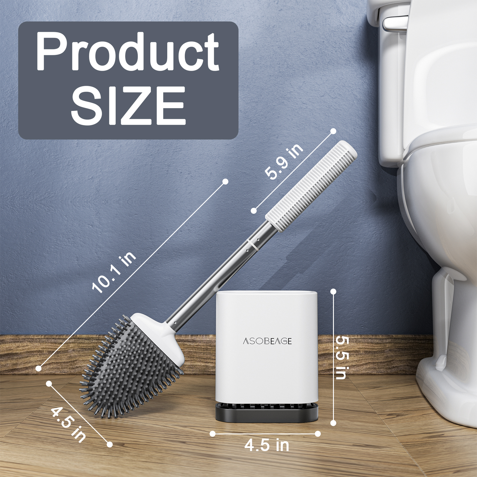US 0.00 ASOBEAGE Toilet Brush with Quick Drying Holder Set