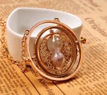 Harry Potter Hermione Granger Time Turner Rotating Hourglass Pendant Necklace