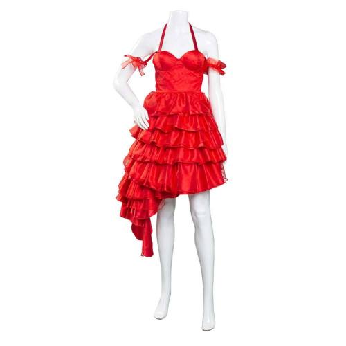 The Suicide Squad(2021) Red Dress Outfit Harley Quinn Halloween Carnival Suit Cosplay Costume