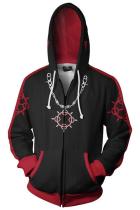 Teen Hoodie Kingdom Hearts Roxas 3D Zip Up Sweatshirt Unisex