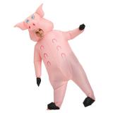 Pink Pig Inflatable Cosplay Costume Jumpsuit Outfits Halloween Carnival Suit