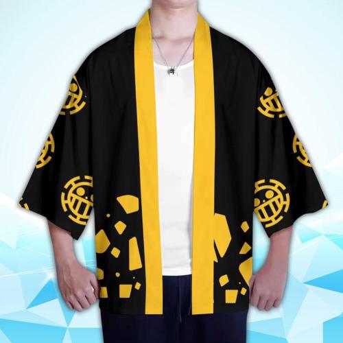 One Piece Trafalgar Law Cosplay Cloak Kimono Cardigan Robe Cospaly Costume Print Casual Coat