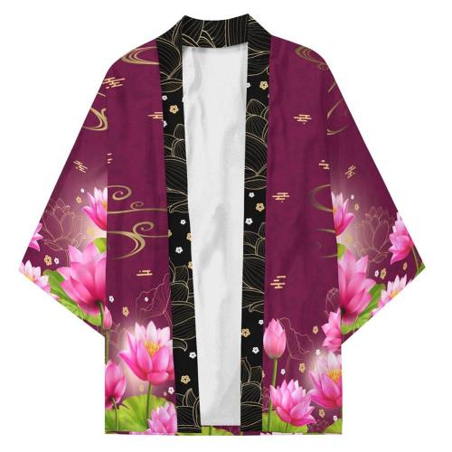 One Piece Cosplay Cloak Kimono Cardigan Robe Cospaly Costume Print Casual Coat